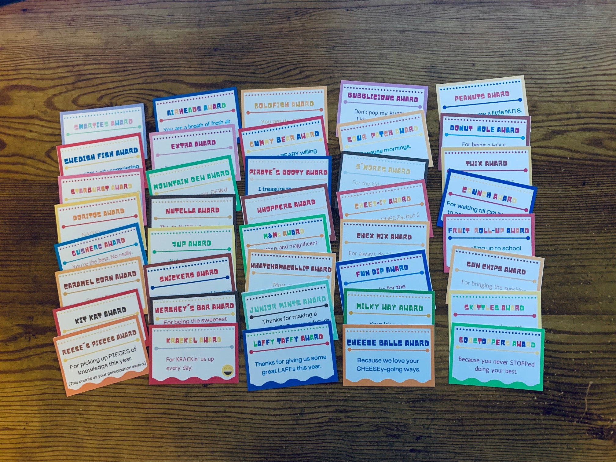 End of Year Homeschool Candy Sayings, Year-end Student Candy