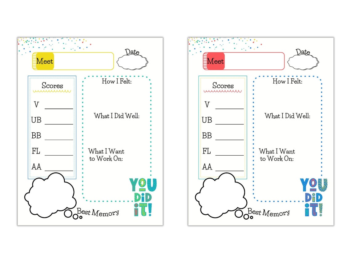 Gymnastics Meet Tracker, Printable Gymnastics Journal, Gymnast Gift - Etsy