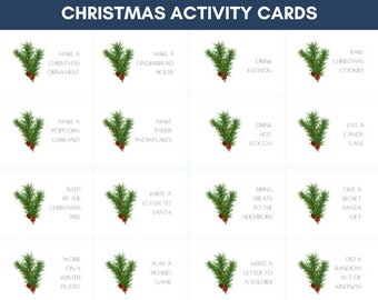 Liste des plaisirs de Noël | Cartes d'activités de Noël | Activités de l'Avent