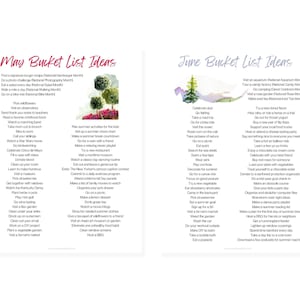 May bucket list ideas. June bucket list ideas.