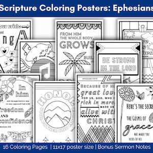 Ephesians Scripture Coloring Posters, Sunday School coloring poster