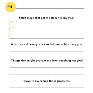 Printable goal setting pages for kids and students.