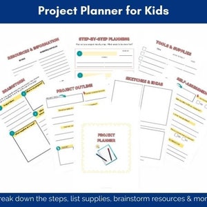 Student Project Planner Printable Template, School Project Tracker
