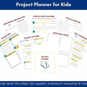 Student Project Planner Printable Template, School Project Tracker