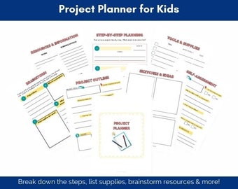Student Project Planner, Project Planner for Kids, Project Planning Template for Assignments, Simple Project Planner
