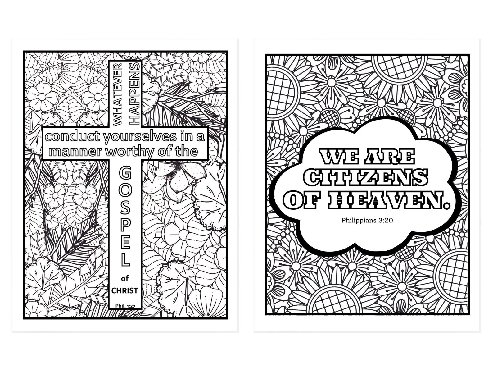 Scripture Coloring Pages, Philippians, Sermon Activities for Kids ...
