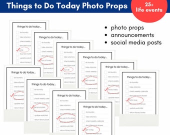 Things To Do Today Milestones Photo Prop, Event Decor, Life Events Social Media Posts, Instagram Template