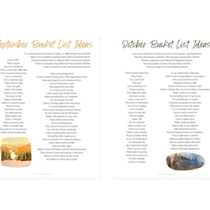 September bucket list ideas. October bucket list ideas.