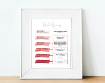 SAVERS Miracle Morning Inspiration (pink ombre), Good Morning Inspiration Printable, Morning Routine Inspiration