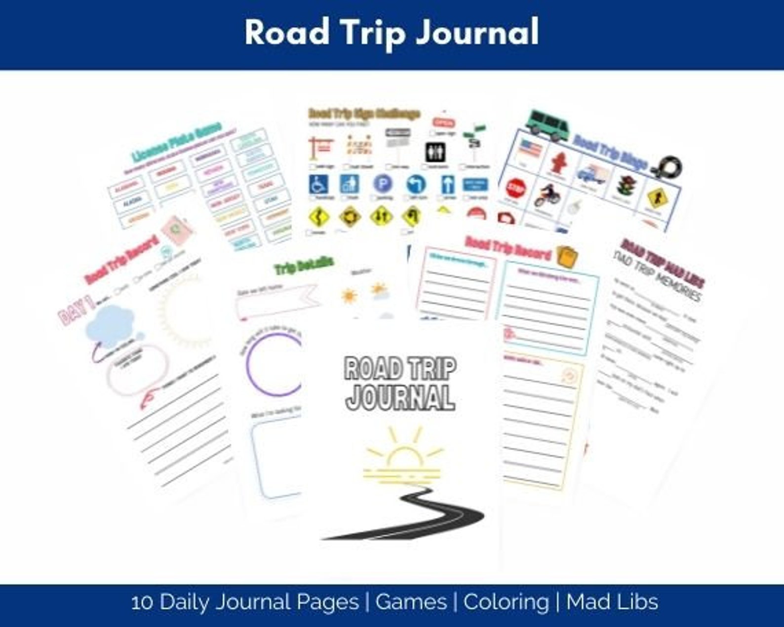 Printable Road Trip Journal, Road Trip Activity Book, Kids Travel Journal - Etsy