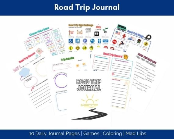 Printable Road Trip Journal Road Trip Activity Book Travel - Etsy