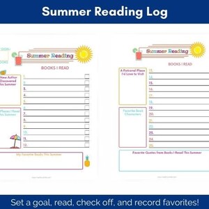 Kids&#39; Summer Reading Log, Summer Reading Tracker