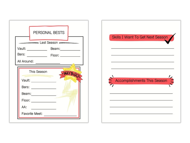 Gymnastics Meet Tracker, Printable Gymnastics Journal, Gymnast Gift - Etsy
