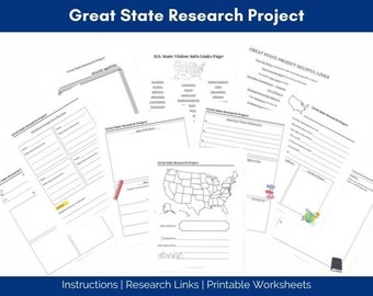 State Research Project, Homeschool State Unit Study, U.S. State Research Report