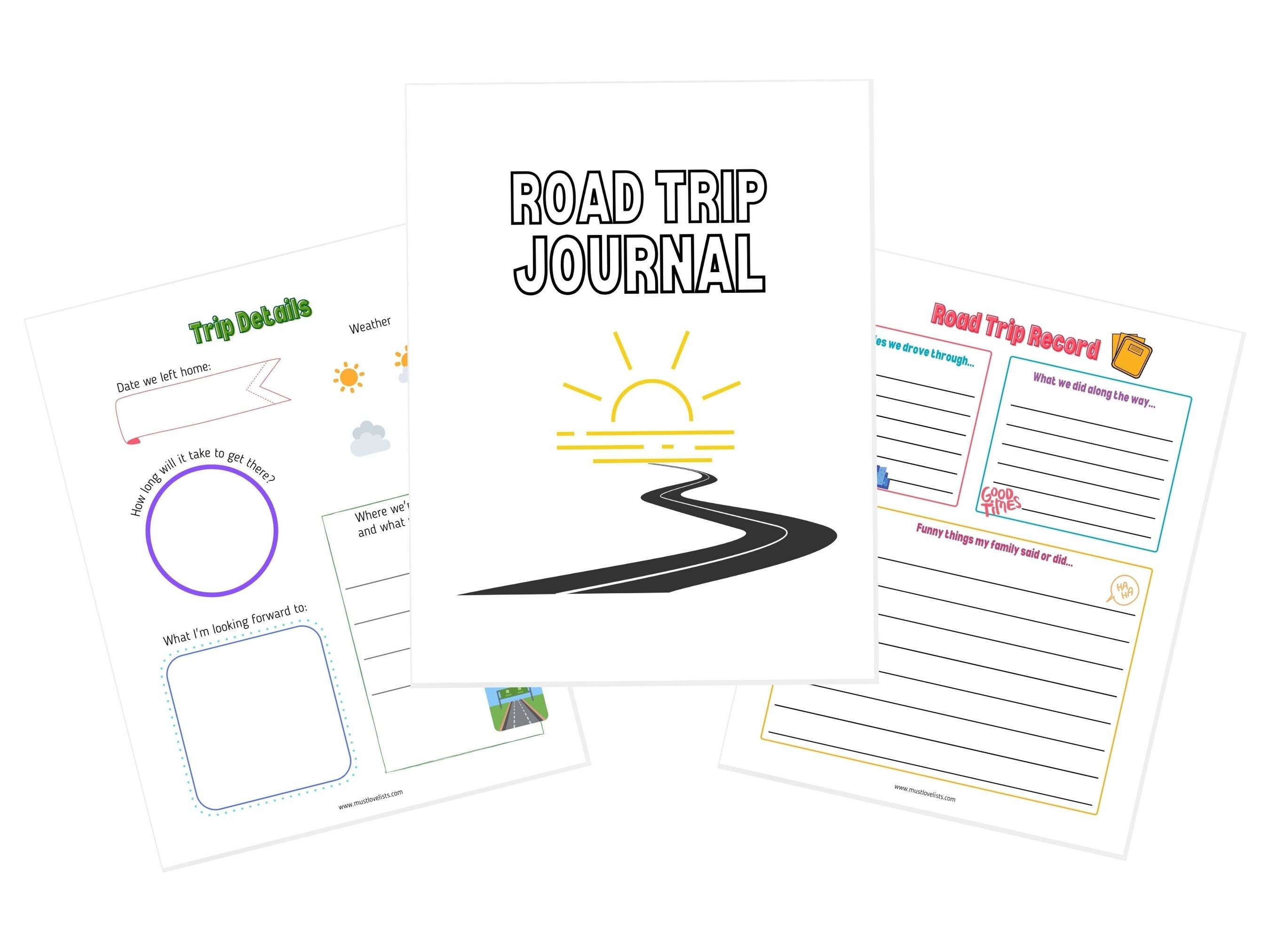 Printable Road Trip Journal, Road Trip Activity Book, Kids Travel ...