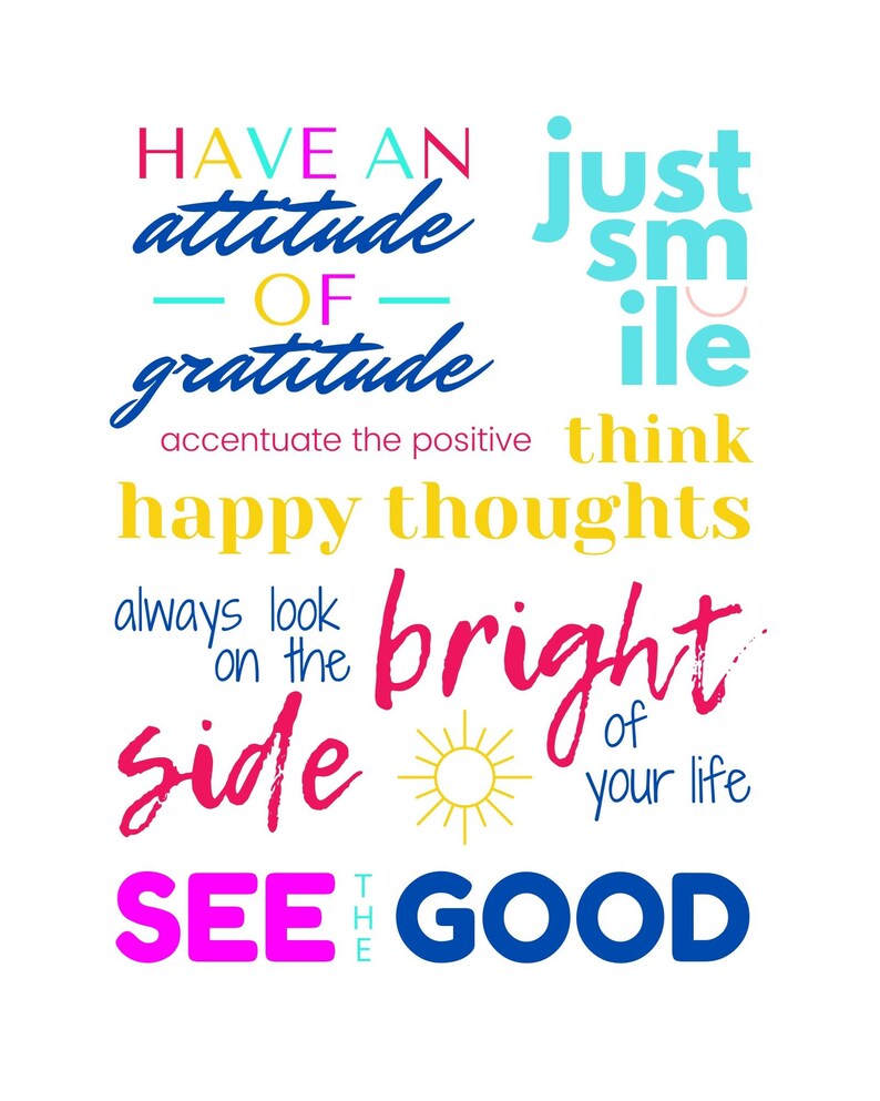 Happy Thoughts Positive Thinking Smile Attitude of | Etsy Happy Thoughts Positive Thinking Smile Attitude of | Etsy
