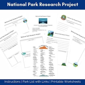 National Park Research Project, Homeschool Research Project, U.S. National Park Project Based Learning