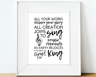 All Your Works Declare Your Glory, Joyful, Joyful Lyrics Printable, Hymn Lyrics