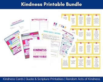 Kindness Printable Bundle, Random Acts of Kindness, Kindness Scripture Coloring Pages