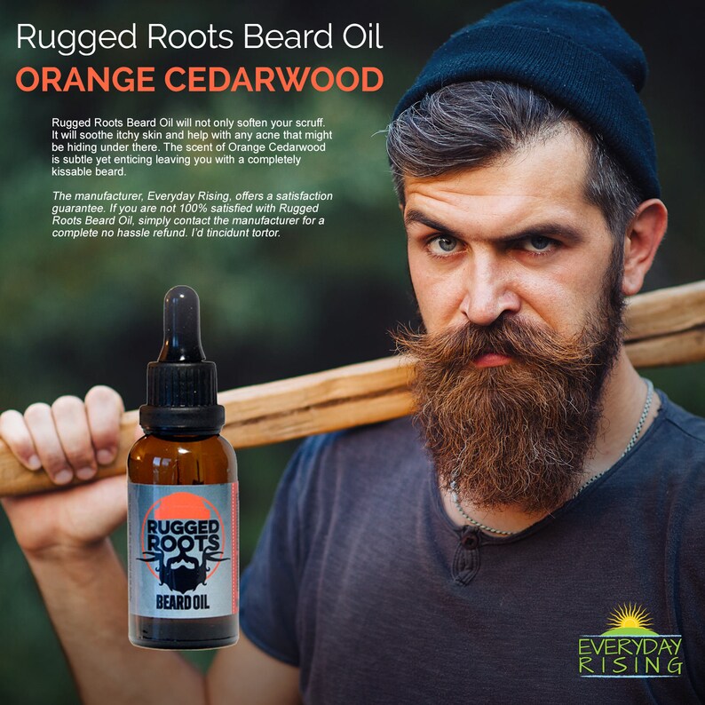 Rugged Roots Beard Oil Orange Cedarwood Scent Beard Oil Etsy