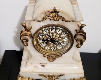 RARE 1800s Tiffany & Co NY Marble Bronze Mantel Clock Made in
