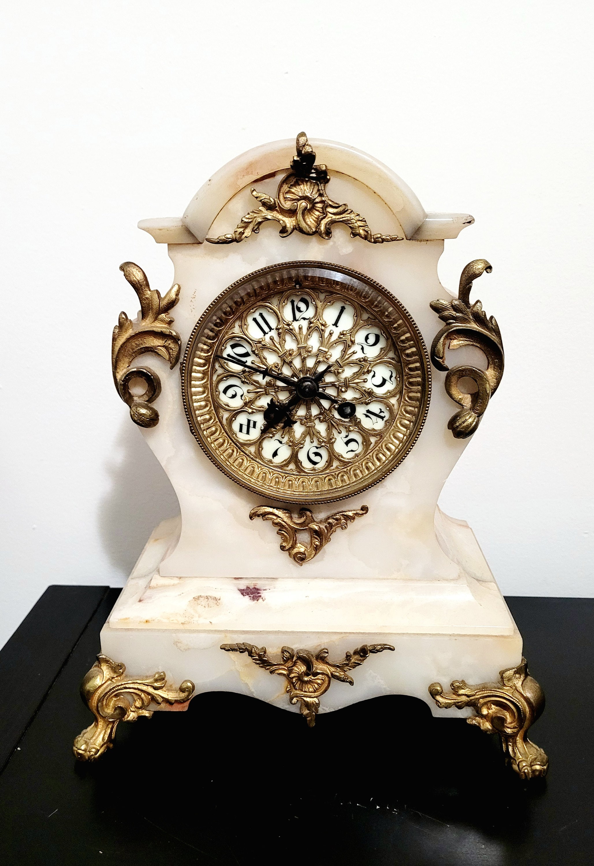 RARE 1800s Tiffany & Co NY Marble Bronze Mantel Clock Made in