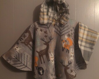 Reindeer and Plaid wheelchair friendly Infant Bee Seated Car Seat Poncho