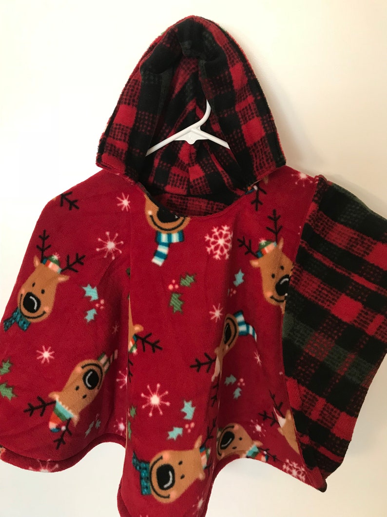 Reindeer and Plaid wheelchair friendly Infant Bee Seated Car Seat Poncho