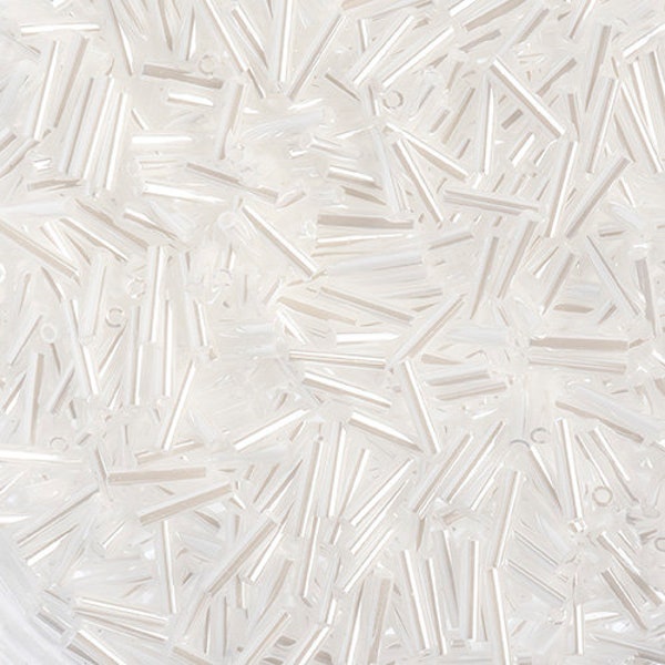 MIYUKI SLB 13-6-420 Slender Bugle Beads 1.3x6mm White Pearl Opaque Luster