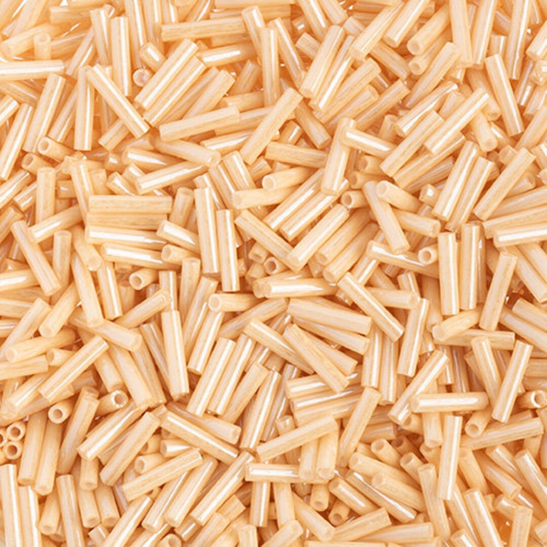 MIYUKI SLB 13-6-593 Slender Bugle Beads 1.3x6mm Beige Glazed