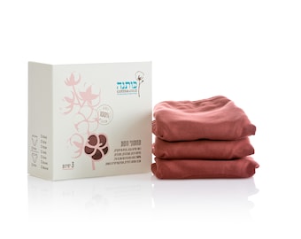 3 Pack Red Organic Cotton High Cut Panties, Menstrual Incontinence Underwear
