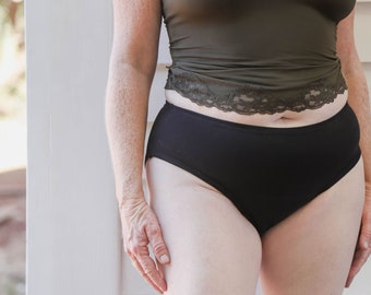 Organic Cotton High Cut Period Panties: Super Absorbent Incontinence Underwear