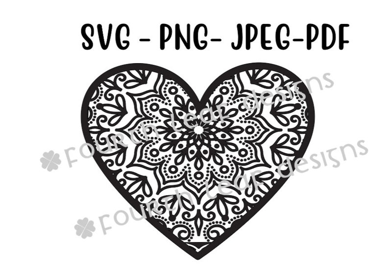 Download Heart shape Instant Download SVG Love mandala designs | Etsy