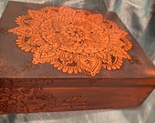 Faded blue mandala cigar box