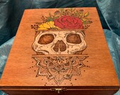 Skull Flower Mandala Cigar Box