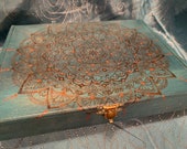 Teal Mandala Cigar Box
