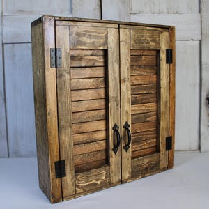 Rustic Medicine Cabinet, Apothecary Cabinet, Hanging Spice Cabinet, Bathroom Decor