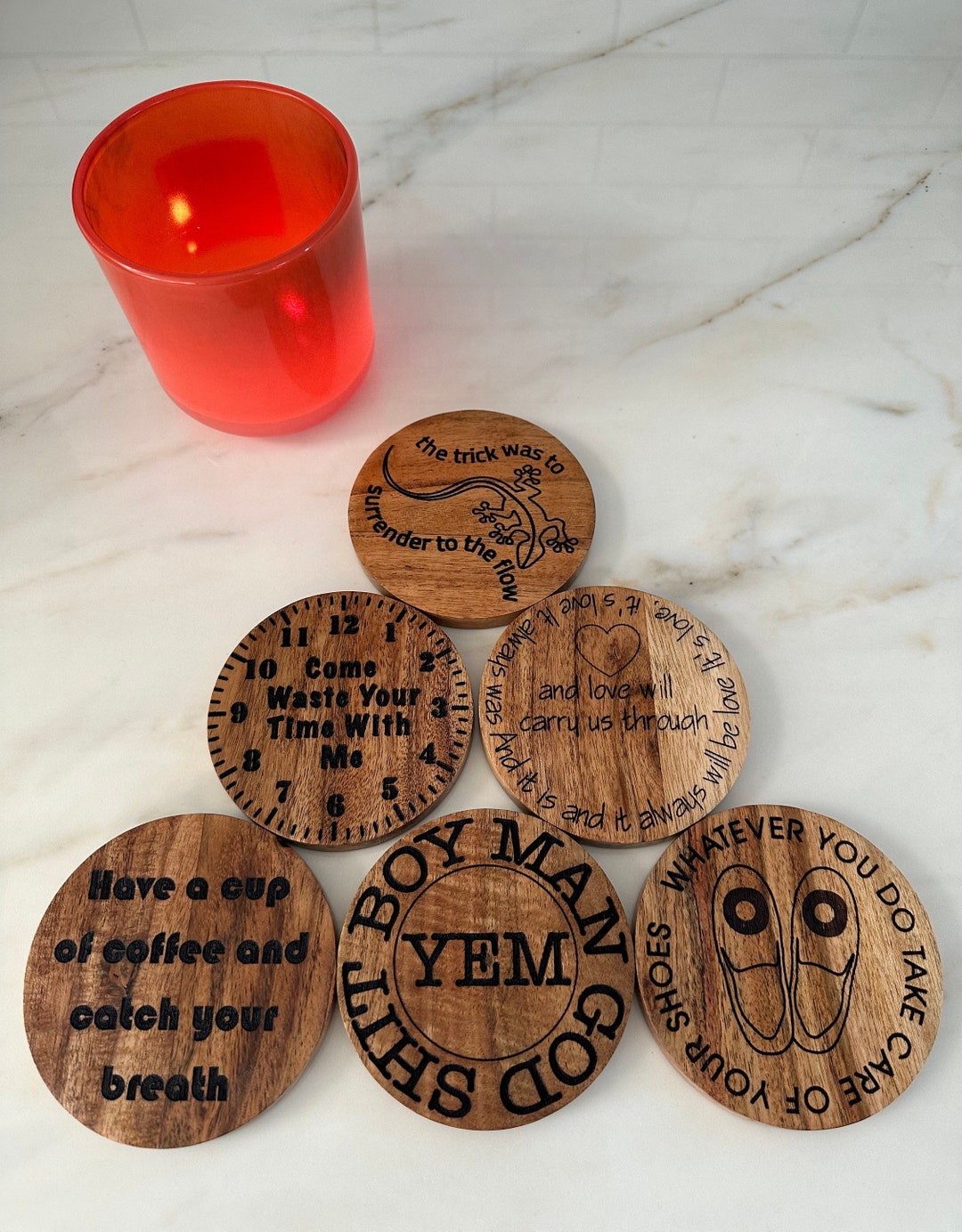 Phish Lyrics Coasters 1/2ish of a Bakers Dozen 6 Pack Personalization