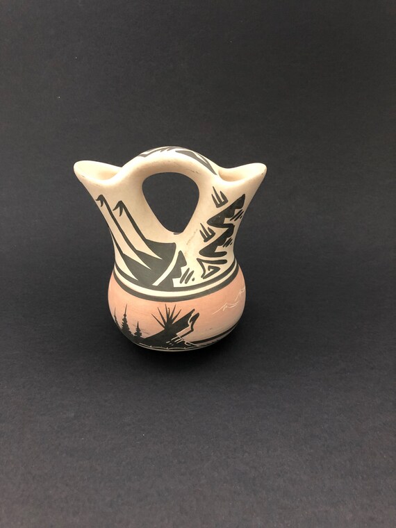 Vintage Native American Wedding Vase Handmade Artist Signed Etsy