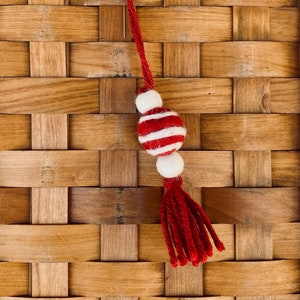 Peppermint swirl wool felt ornament