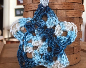 Handmade crochet star ornament, Christmas ornament, star ornament, crochet ornament,