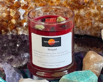 Brigid Celtic Goddess Candle Aromatherapy Candle Handmade Candle