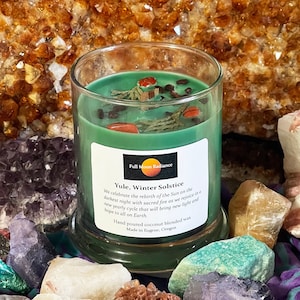 Yule Candle, Winter Solstice Candle Yule Decor Coconut Wax Candle Wooden Wick