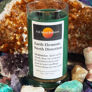 Earth Element North Direction Ritual Candle for Magic, Wicca, and Pagan Spells