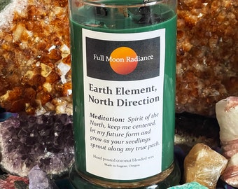 Earth Element North Direction Ritual Candle for Magic, Wicca, and Pagan Spells