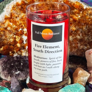 Fire Element South Direction Ritual Candle for Magic, Wicca, and Pagan Spells