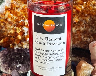 Fire Element South Direction Ritual Candle for Magic, Wicca, and Pagan Spells