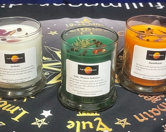 Paquete de velas navideñas Wiccan de otoño e invierno Samhain, Yule, Imbolc