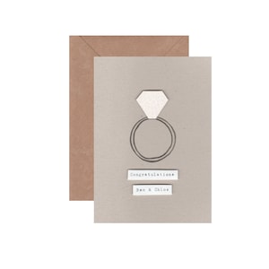 Carte de fiançailles | Carte faite main personnalisée