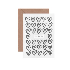 tu me manques | Carte de voeux personnalisée | Carte faite main